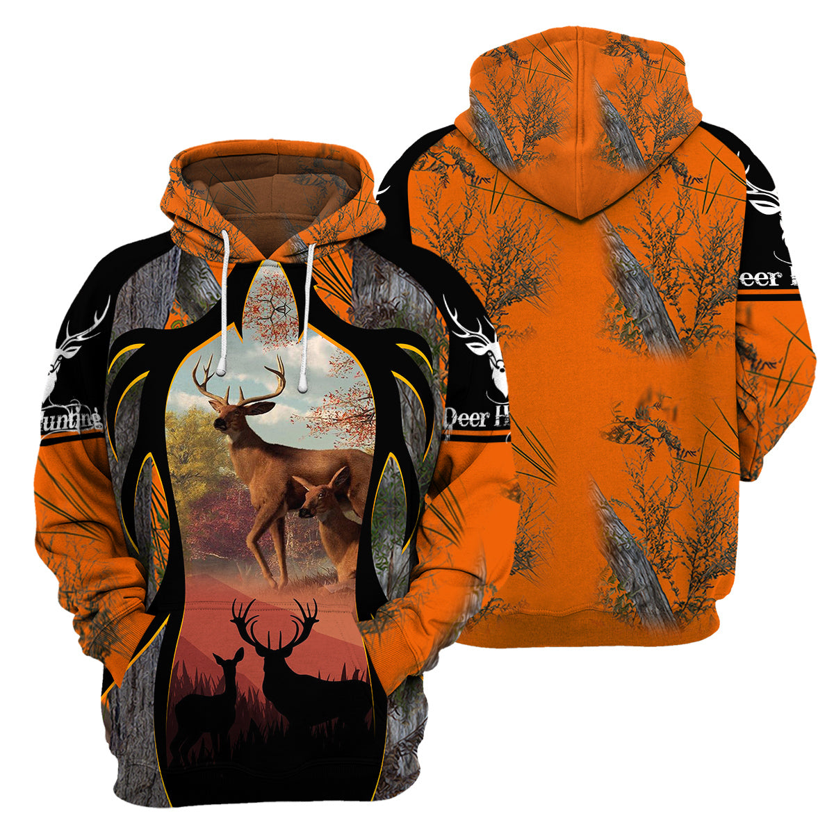 Gearhumans Orange Deer Hunting 3D All Over Printed Shirt