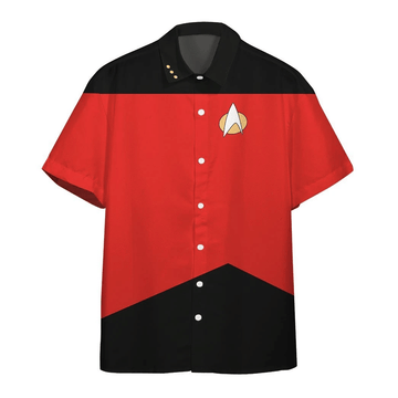 Gearhumans 3D S.T The Next Generation Red Uniform Custom Hawaii Shirt