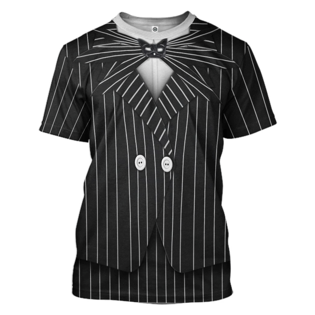 Gearhumans 3D Jack Skellington Halloween Cosplay Custom Tshirt Apparel