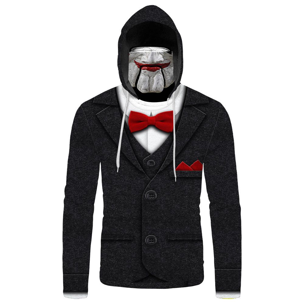Gearhumans 3D SAW Billy The Puppet Custom Bandana Mask Hoodie