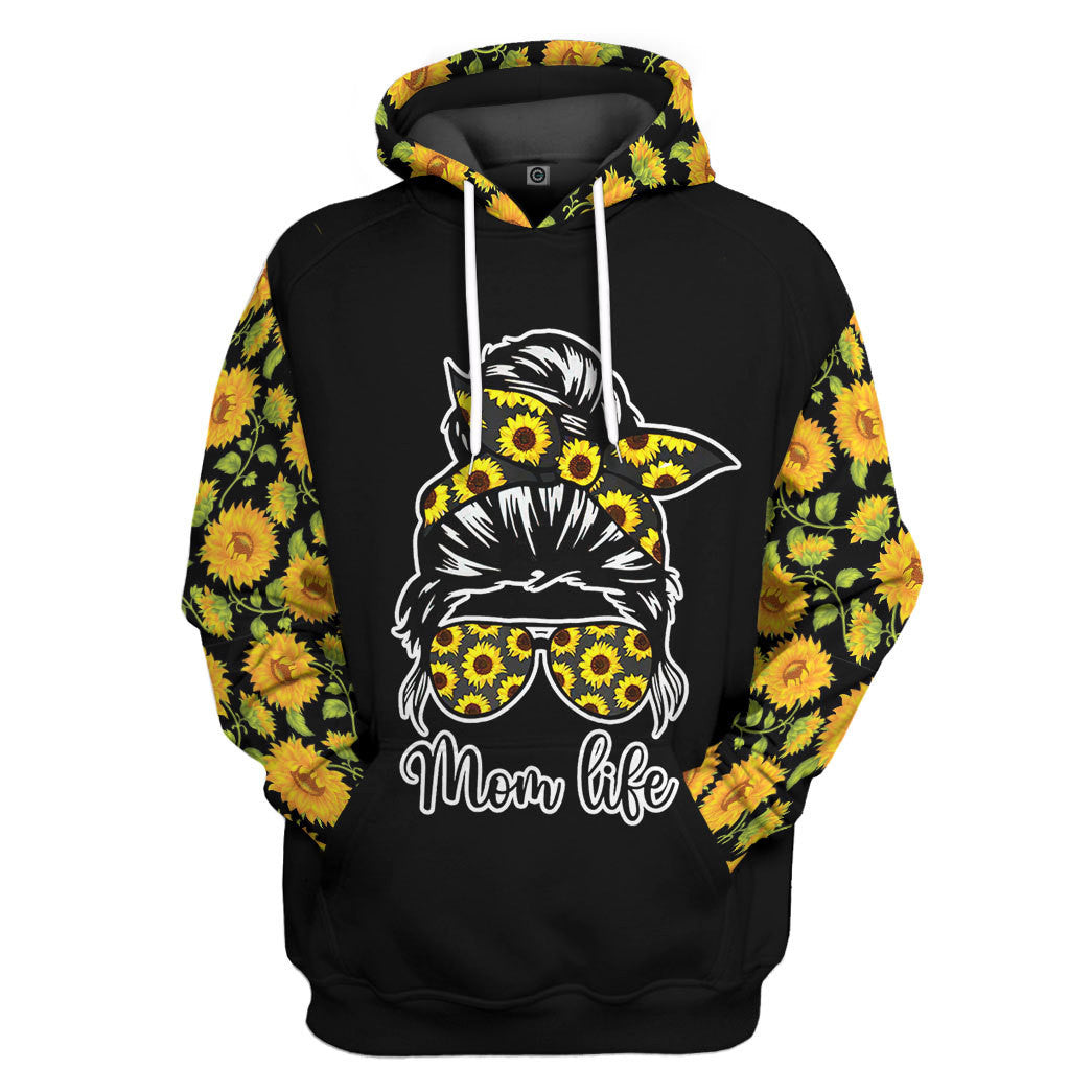 Gearhumans 3D Mom Life Sunflowers Mothers Day Custom Tshirt Hoodie Apparel