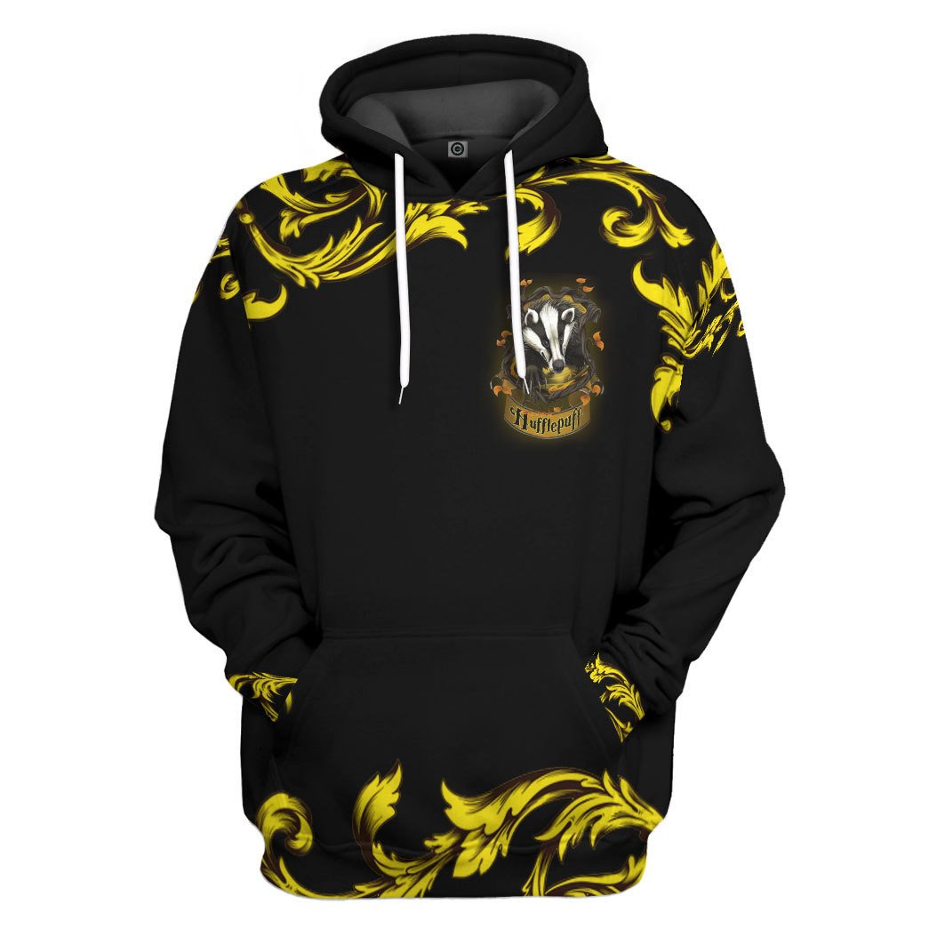 Gearhumans 3D H.P Brave Like A Hufflepuff Custom Hoodie Tshirt Apparel