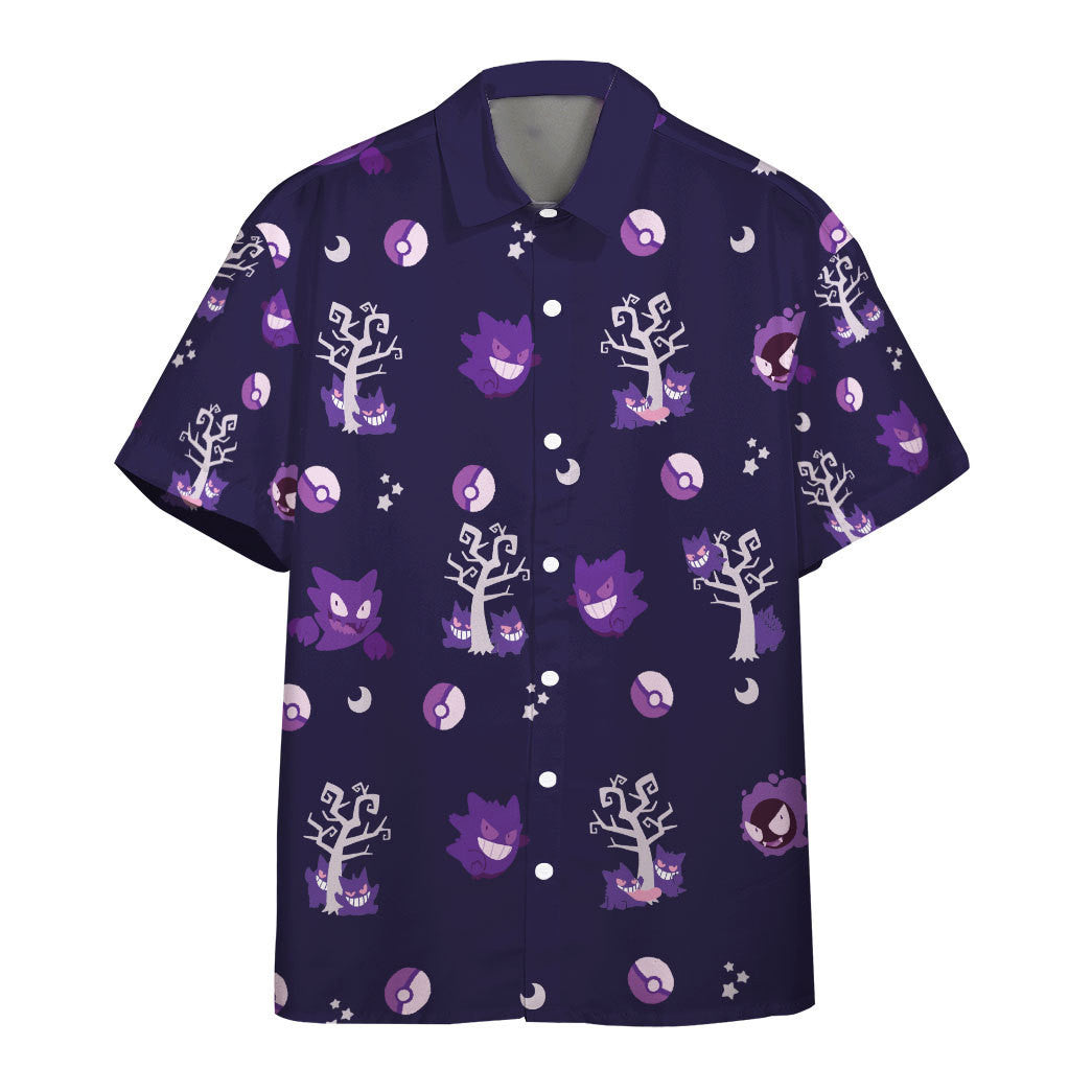 Pokemon Hawaiian Shirt Gengar Shirt Purple New Pokémon Gengar Hawaiian Shirt  Ghost Pokemon Hawaiian Shorts Pokemon Button Up Shirt Pokemon Shirts For  Adults Gengar Button Up Shirt - Laughinks