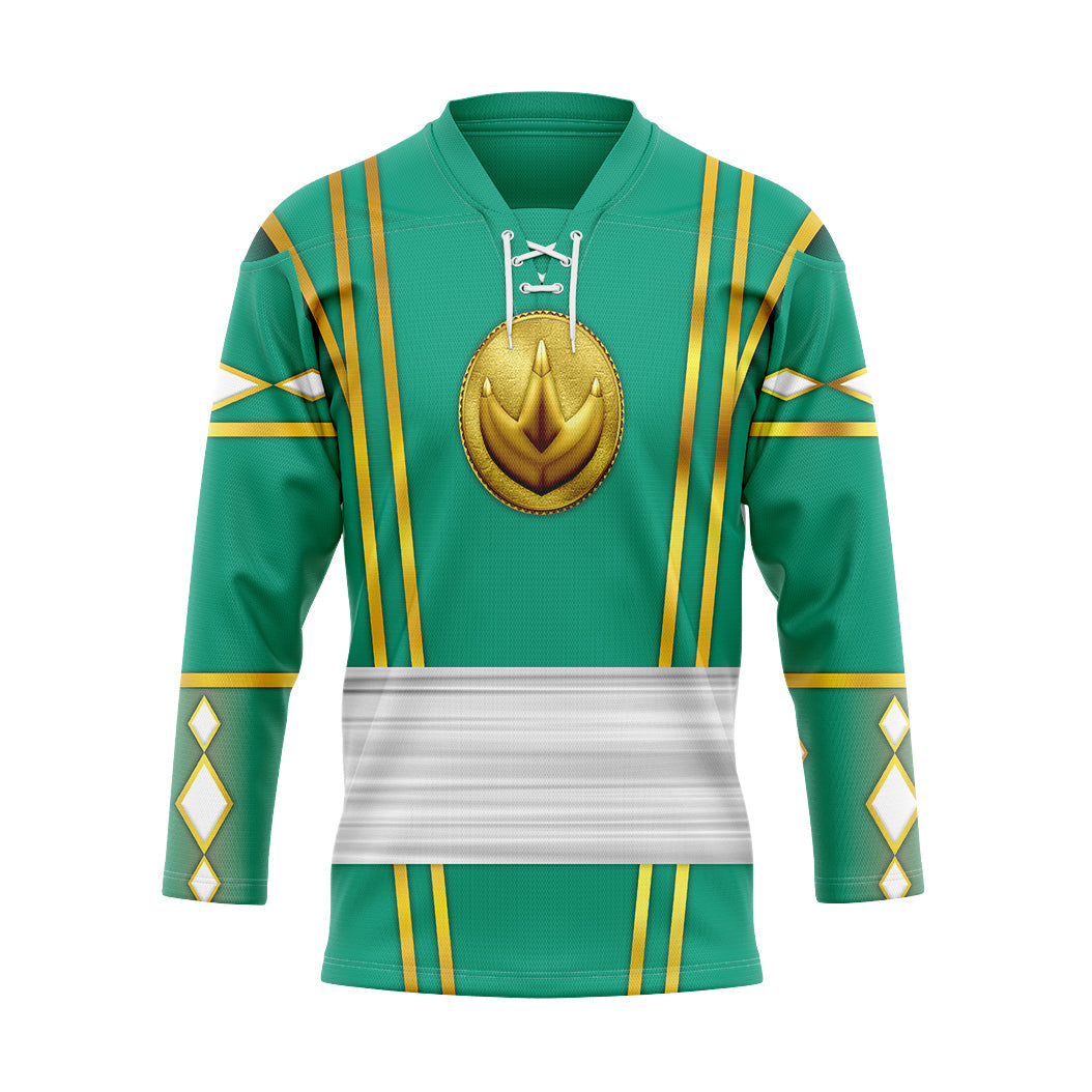 Gearhumans 3D Power Rangers Zeo Red Custom Hockey Jersey