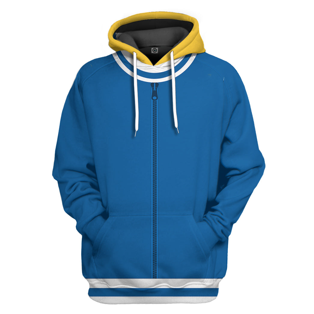 Gearhumans 3D Minions Stuart Blue Custom Hoodie Tshirt Apparel