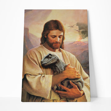 Gearhumans 3D Be Like Jesus Love And Protect The Raptor Baby Treasure Custom Canvas