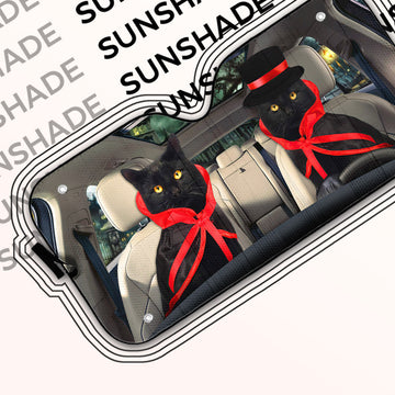 Gearhumans 3D Halloween Black Cats Vampire Custom Car Auto Sunshade