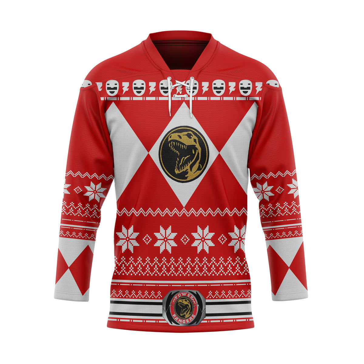 Gearhumans 3D Red Ranger S.P.D Custom Hockey Jersey