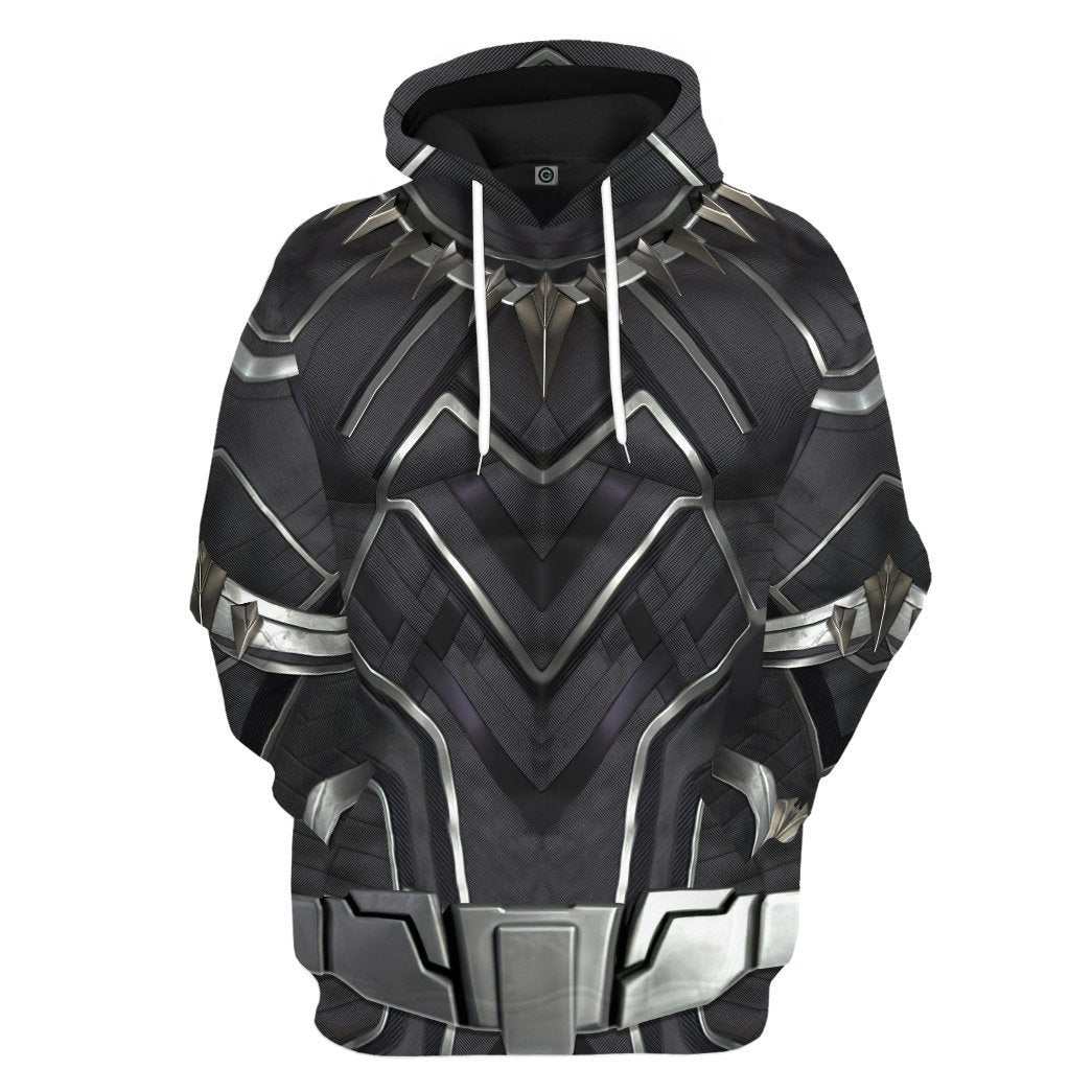 black panther gear Gearhumans 3D Black Panther Costume Custom Hoodie Apparel