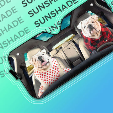Gearhumans 3D Bulldog 06 Custom Car Auto Sunshade
