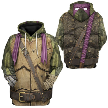 Gearhumans 3D Donatello TMNT Don Donnie Purple Cosplay Custom Tshirt Hoodie Apparel