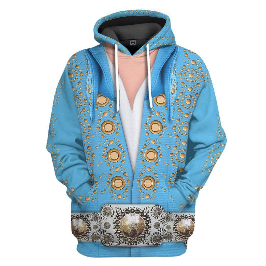 Gearhuman 3D Elvis Presley Custom Hoodie Apparel GL10085 3D Custom Fleece Hoodies Hoodie S 