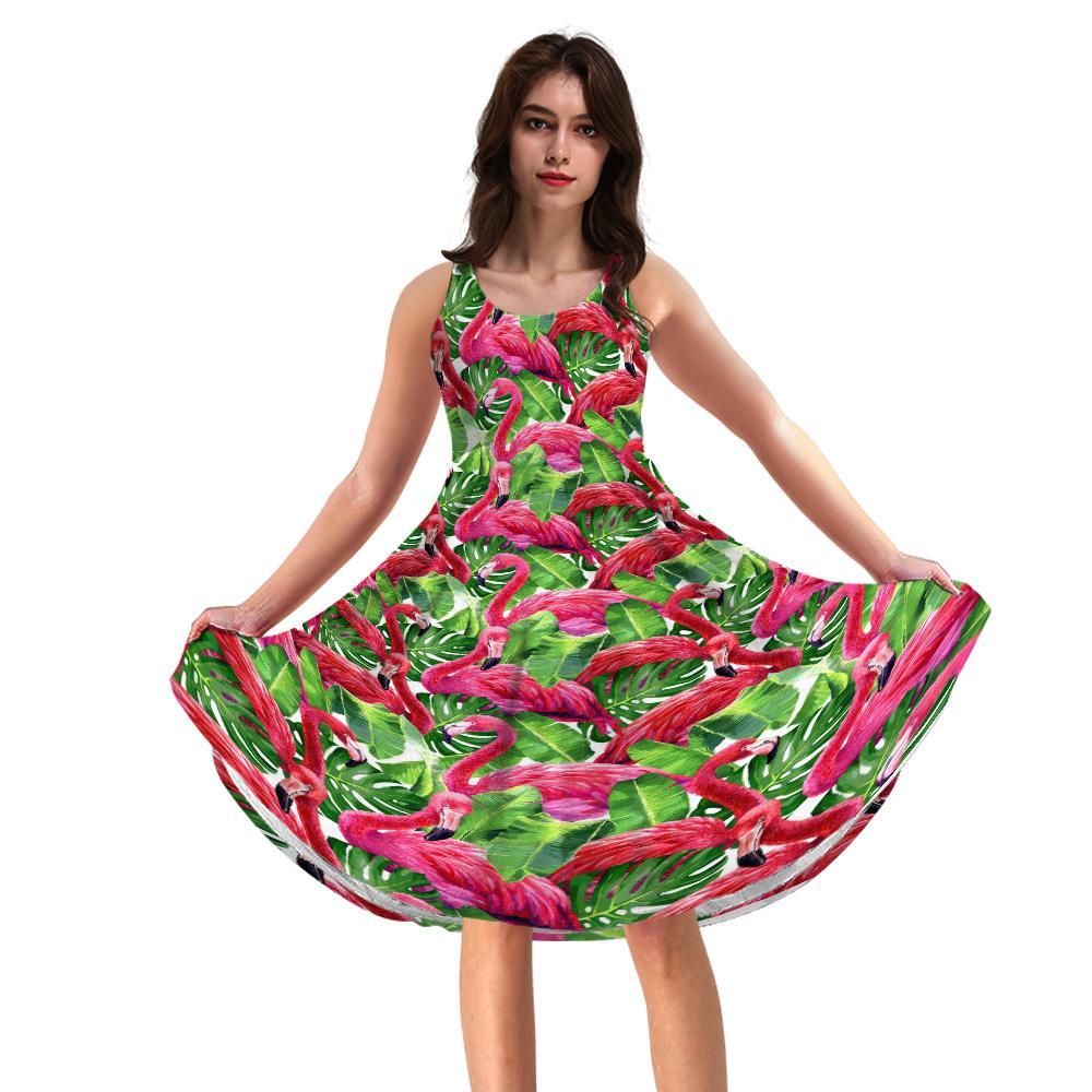 Gearhuman 3D Flamingo Women Dress Gearhuman 3D Flamingo Women Dress