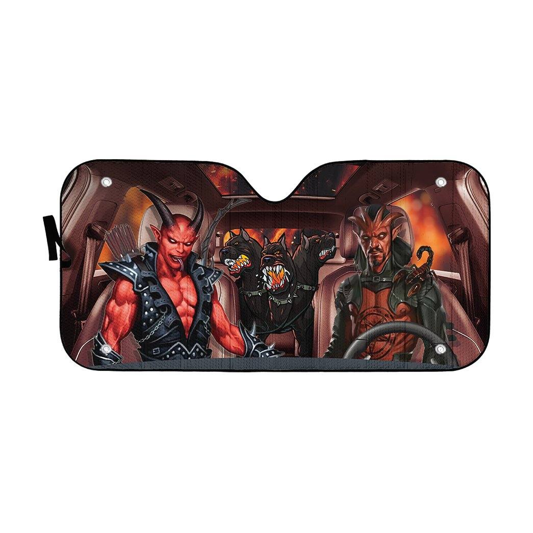 devil gear Gearhumans 3D Halloween Devil Custom Car Auto Sunshade