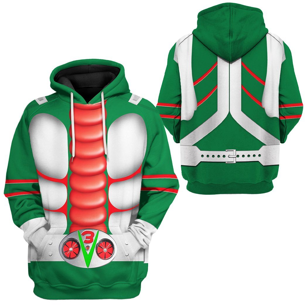 v3 gear Gearhumans 3D Kamen Rider V3 Tshirt Hoodie Apparel