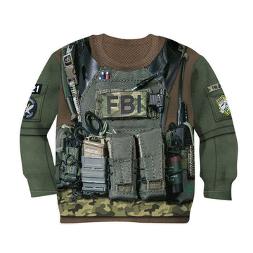 Gearhumans 3D Kid FBI Uniform Custom Tshirt Hoodie Apparel