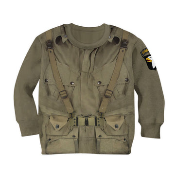Gearhumans 3D Kid WW2 Paratroopers Uniform Custom Tshirt Hoodie Apparel