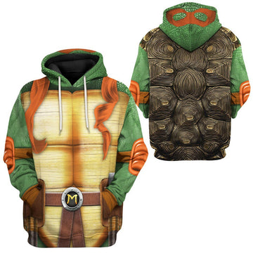Gearhumans 3D Michelangelo TMNT Mike Mikey Cosplay Custom Tshirt Hoodie Apparel