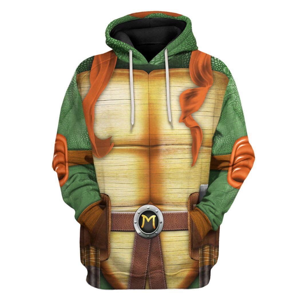 Gearhuman 3D Michelangelo TMNT Mike Mikey Cosplay Custom Tshirt Hoodie Apparel GV31121 3D Apparel Hoodie S 