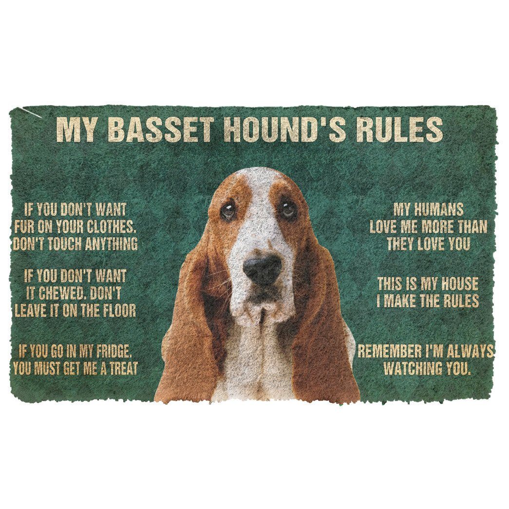 Gearhumans 3D My Basset Hound's Rules Doormat - Main Image