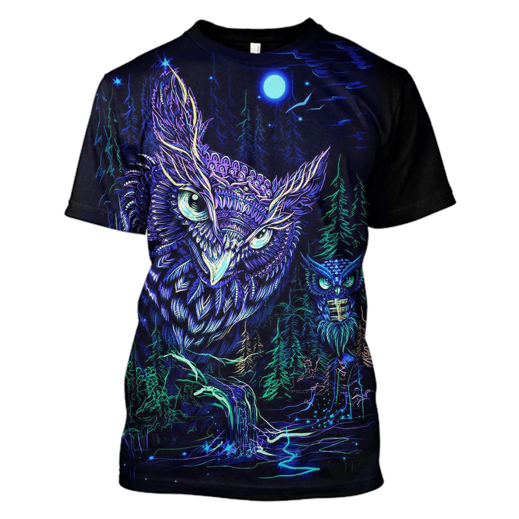 Gearhumans 3d Owl Hoodies T-Shirt Apparel