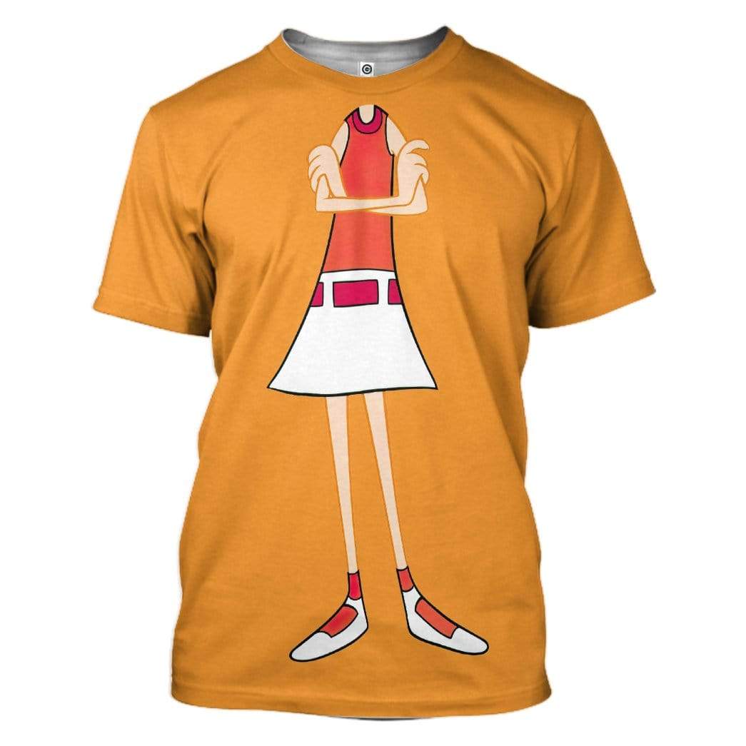top gear on phineas and ferb Gearhumans 3D Phineas And Ferb Candace Flynn Custom Tshirt Apparel