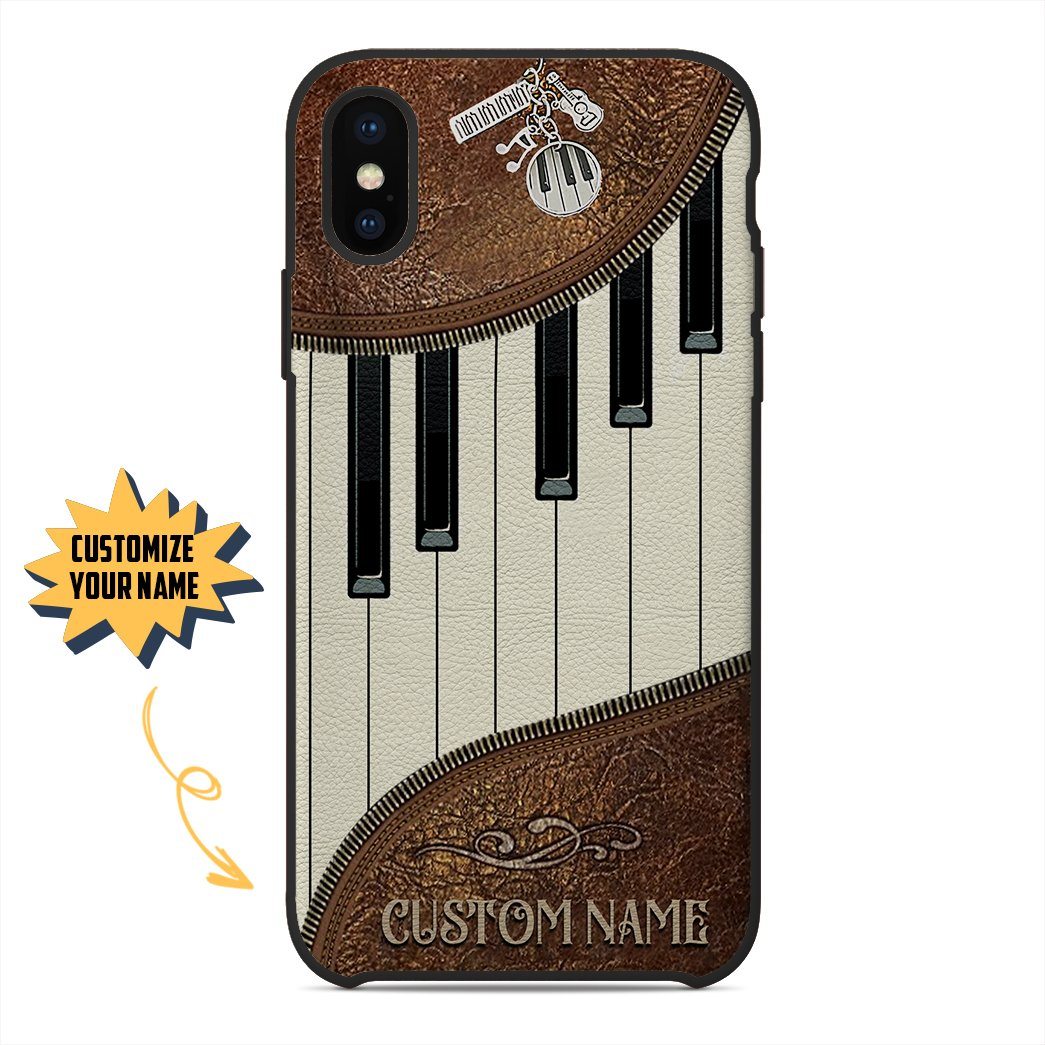 Gearhumans 3D Piano Leather Custom Name Phonecase Gearhumans 3D Piano Leather Custom Name Phonecase