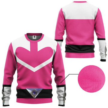 Gearhumans 3D Pink Power Rangers Time Force Tshirt Hoodie Apparel