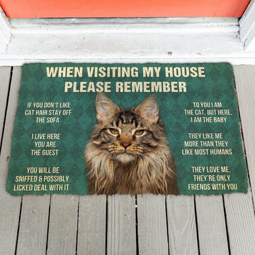 Gearhumans GearHuman 3D Please Remember Maine Coon Cat House Rules Doormat