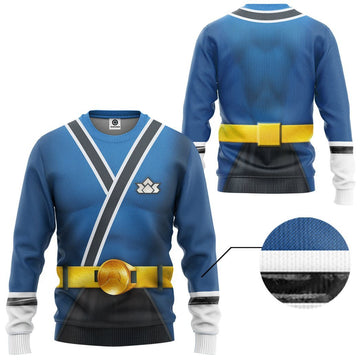Gearhumans 3D Power Rangers Samurai Blue Custom Tshirt Hoodie Apparel