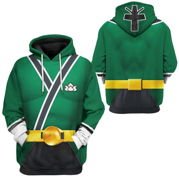 Gearhumans 3D Power Rangers Samurai Green Custom Tshirt Hoodie Apparel