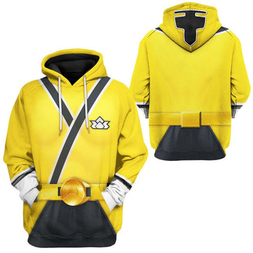 Gearhumans 3D Power Rangers Samurai Yellow Custom Tshirt Hoodie Apparel