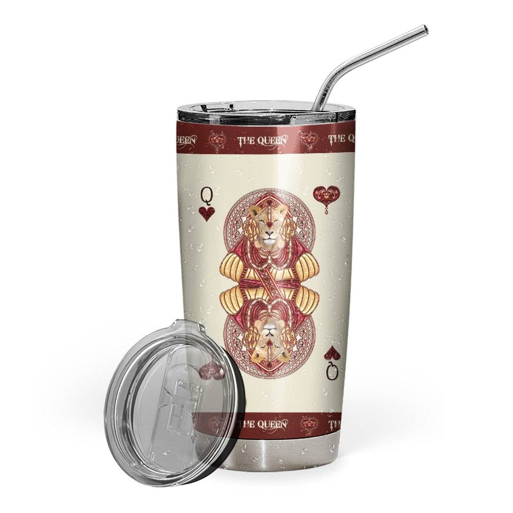 Alice in Wonderland - Queen of Hearts 3D Wooden Skinny Tumbler 20oz Wr