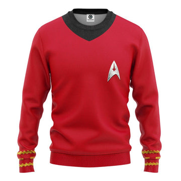 Gearhumans 3D Star Trek The Original Series 1966 1969 Red Custom Tshirt Hoodie Apparel