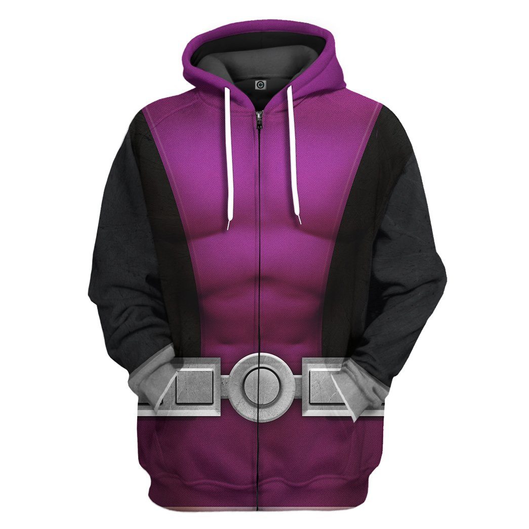 Gearhuman 3D Teen Titan Beast Boy Cosplay Custom Tshirt Hoodie Apparel GK05014 3D Apparel Zip Hoodie S 