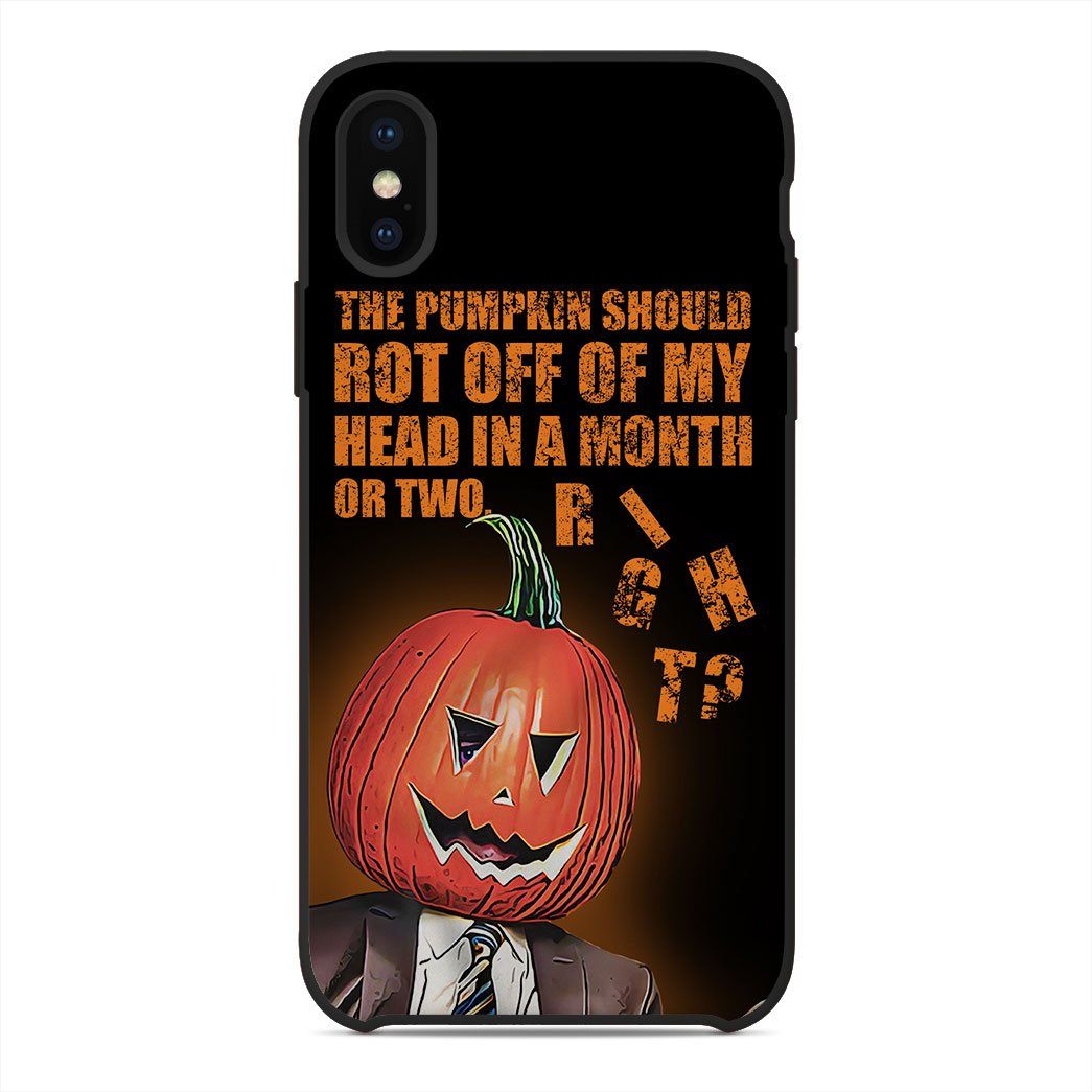 Gearhumans 3D The Office Dwight Pumpkin Head Custom Glass Phone Case Gearhumans 3D The Office Dwight Pumpkin Head Custom Glass Phone Case