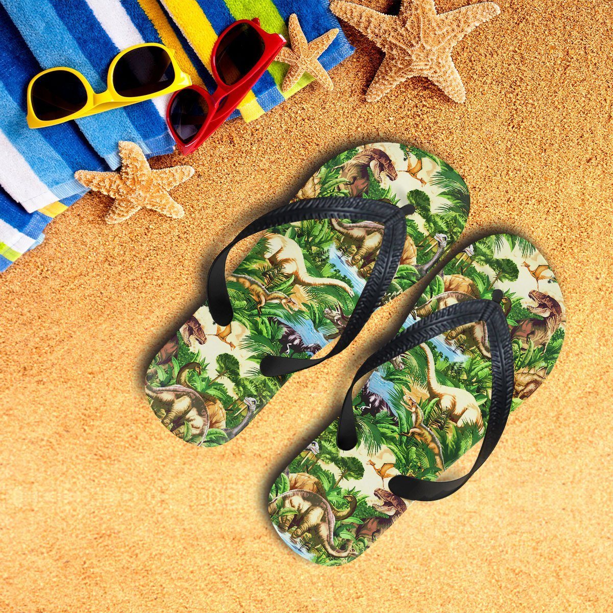 Gearhumans 3D Dinosaur Flip Flop