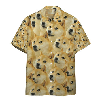 Gearhumans 3D Doge Meme Custom Hawaii Shirt