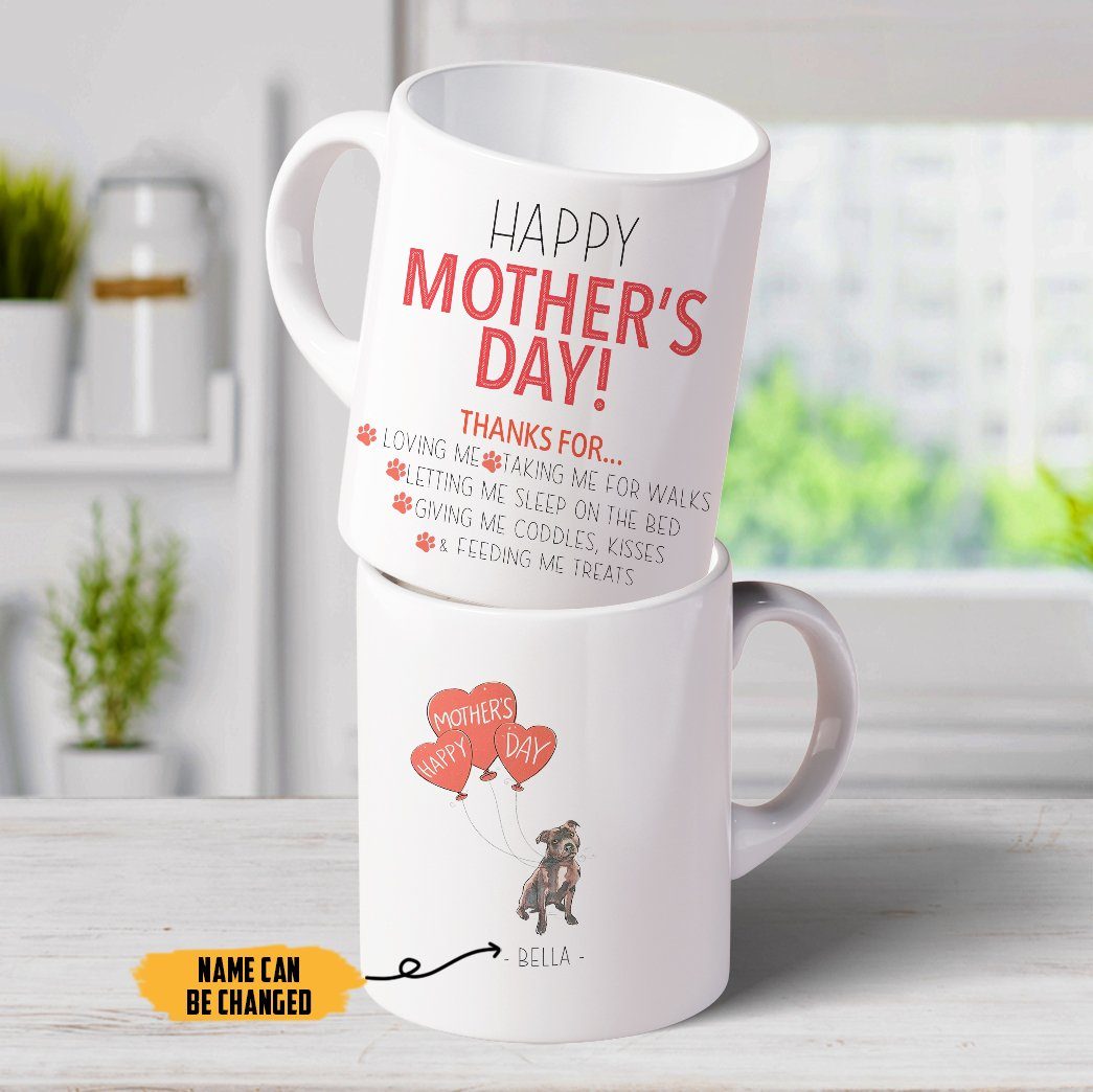 Personalized Happy Mother's Day Gift For Dog Mom Dog Lover Mug