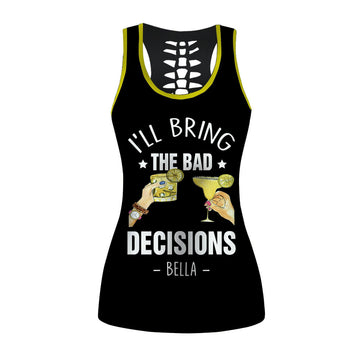 Gearhumans 3D I Will Bring The Bad Decisions Custom Name Hollow Tank Top