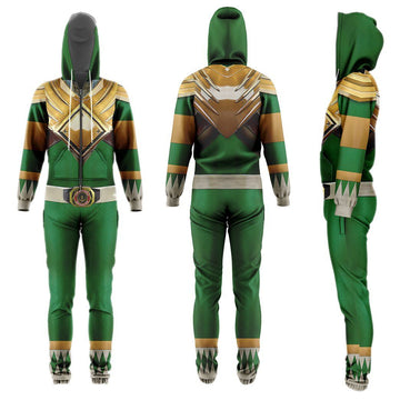 Gearhumans 3D Mighty Morphin Green Power Ranger Custom Jumpsuit