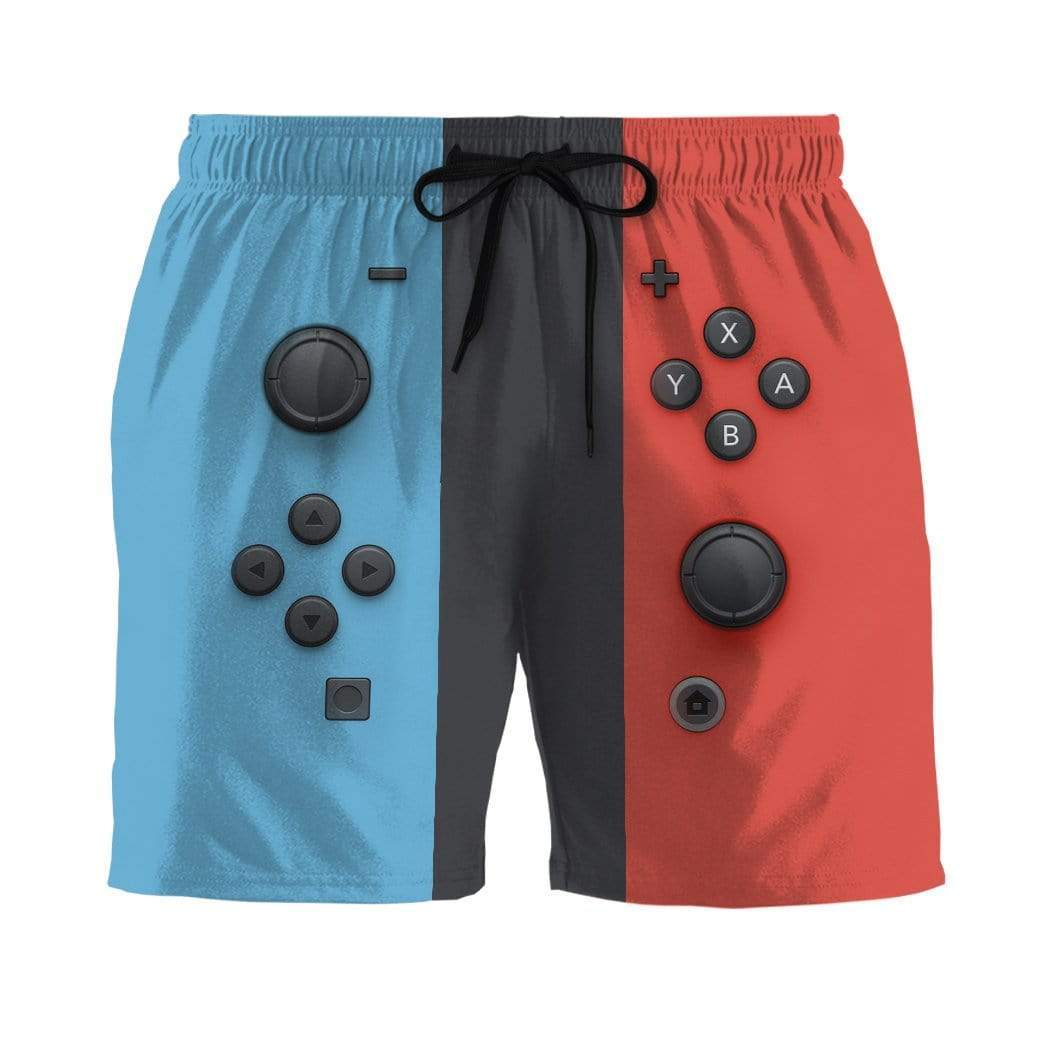 gear shorts Gearhumans 3D Nintendo Switch Custom Beach Shorts Swim Trunk