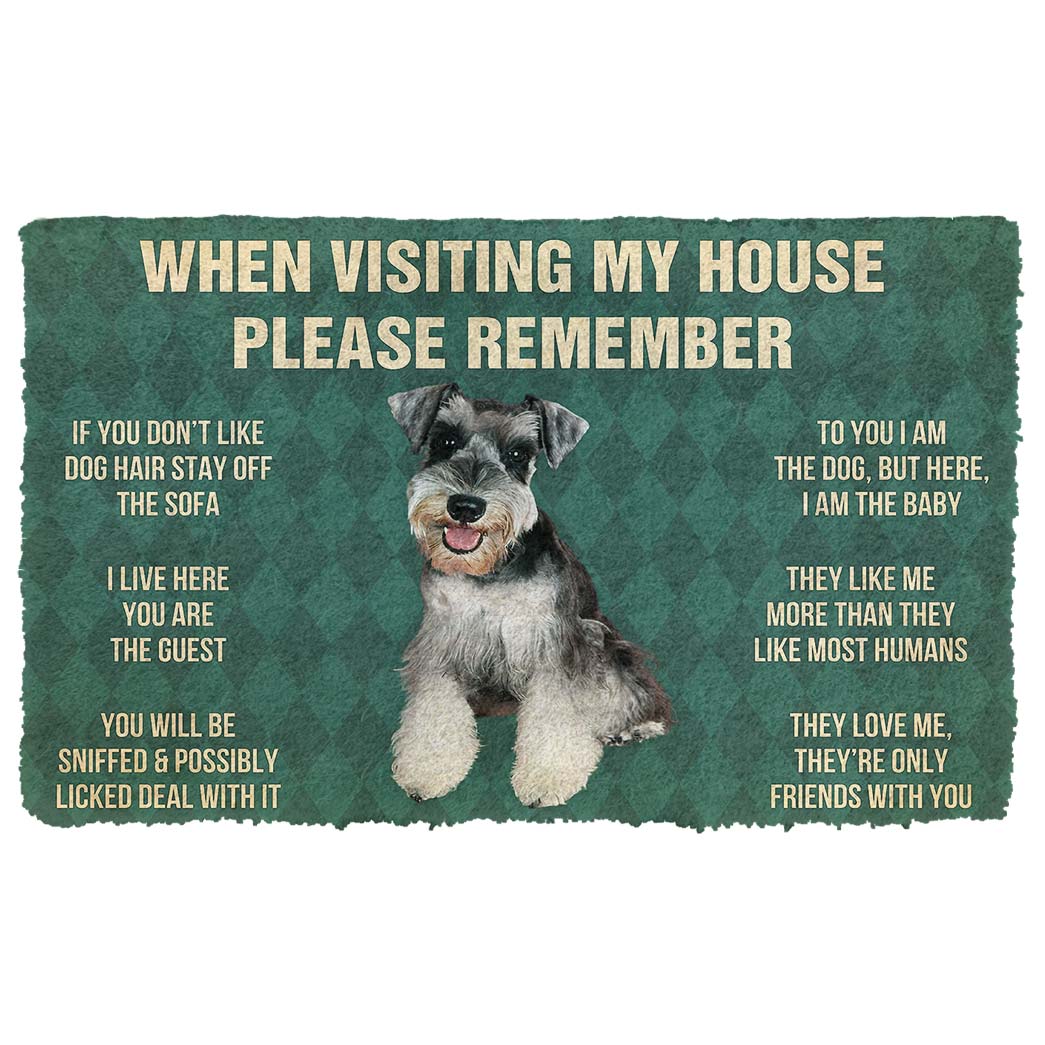 Gearhumans 3D Please Remember Miniature Schnauzer Puppy Dogs House Rul