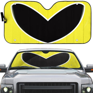Gearhumans 3D Power Rangers Dino Thunder Yellow Ranger Helmet Custom Car Auto Sunshade