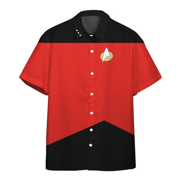 Gearhumans 3D Star Trek The Next Generation Red Uniform Custom Hawaii Shirt