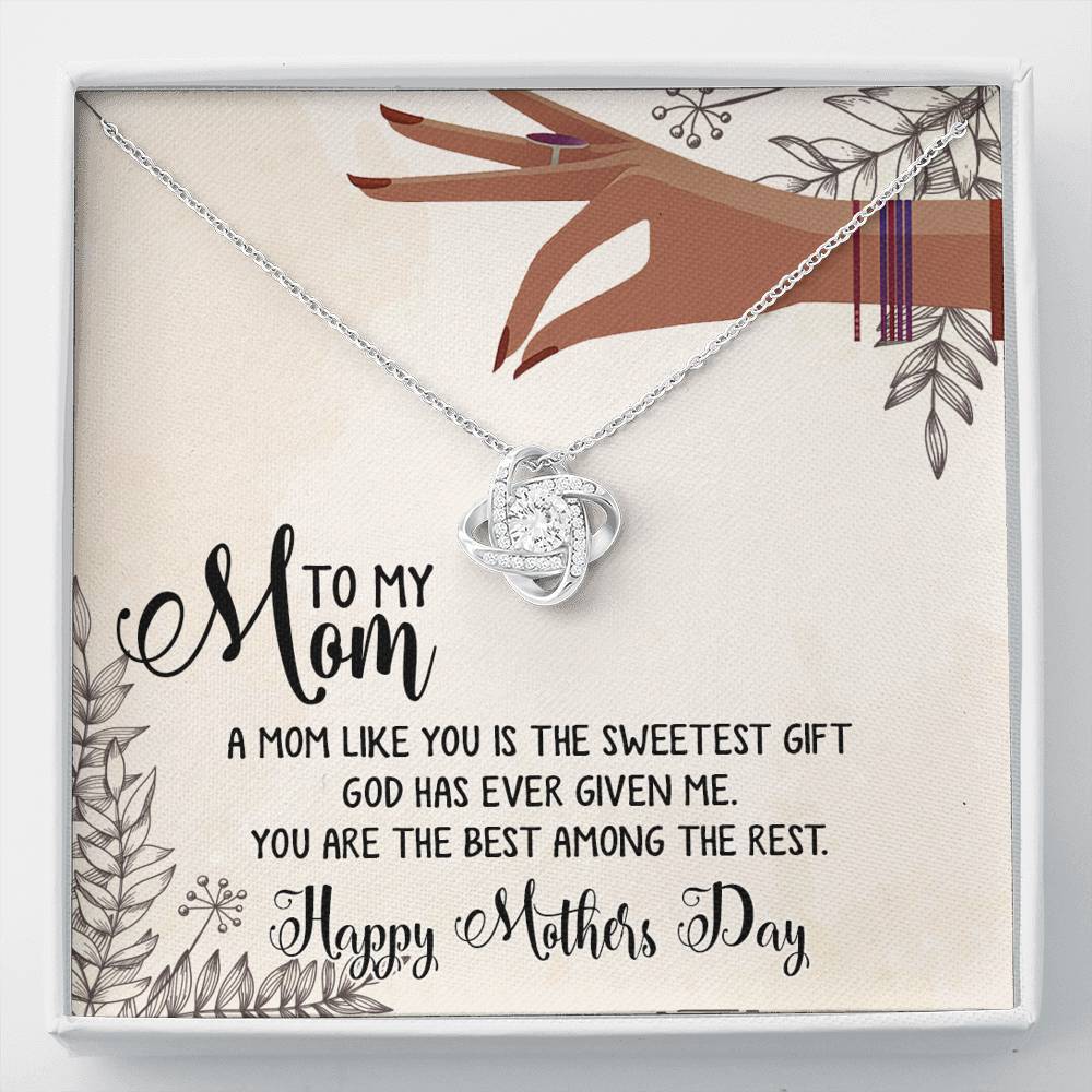 Gearhumans 3D The Best Mom Happy Mothers Day Love Knot Necklace