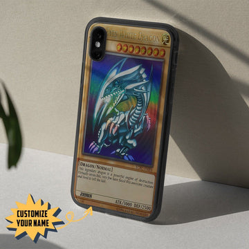 Gearhumans 3D Yugioh Ultra Rare 1st Edition Blue Eyes White Dragon Card Custom Phone Case