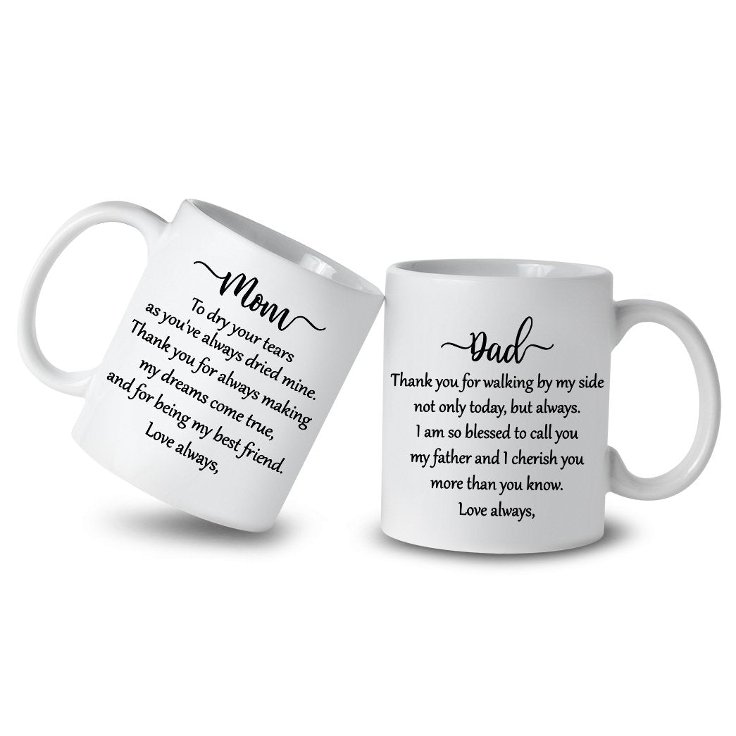 Best Mom Dad Gift Set, Mom and Dad Coffee Mugs, Fathers Mothers