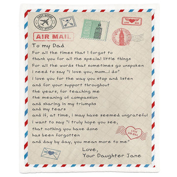 Gearhuman 3D Airmail Letter Mothers Day Gift Custom Name Blanket