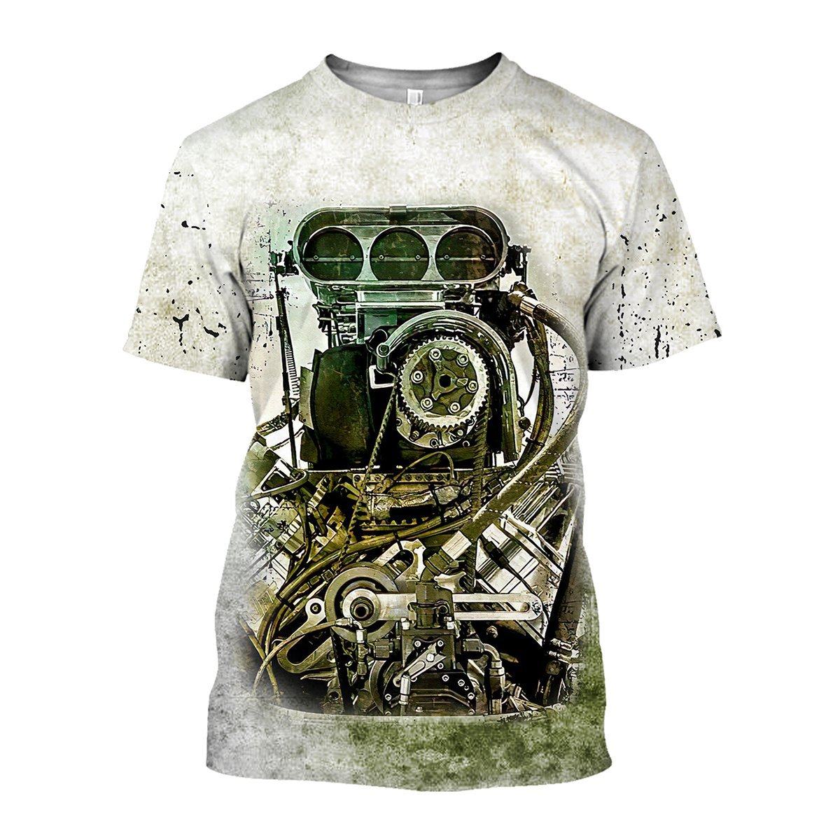 Gearhumans Drag Racing - 3D All Over Printed Shirt shirt 3D Apparel T-SHIRT S 